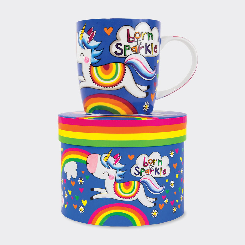 Born To Sparkle Unicorn China Mug - Rachel Ellen Designs - Image 3