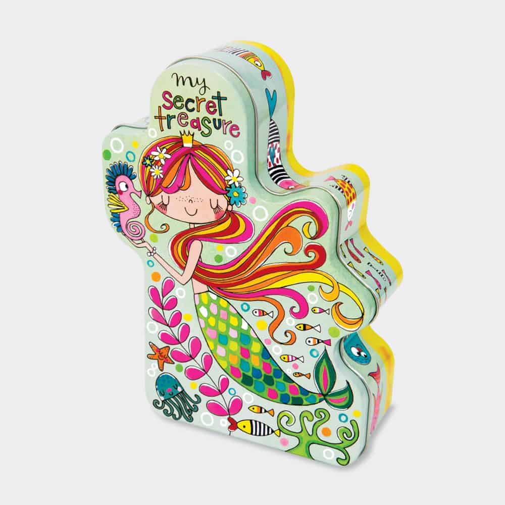 Mermaid Secret Treasures Shaped Tin - Rachel Ellen Designs