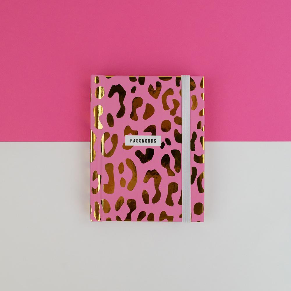 Pink Leopard Print Password Book - Really Good - RGNB02