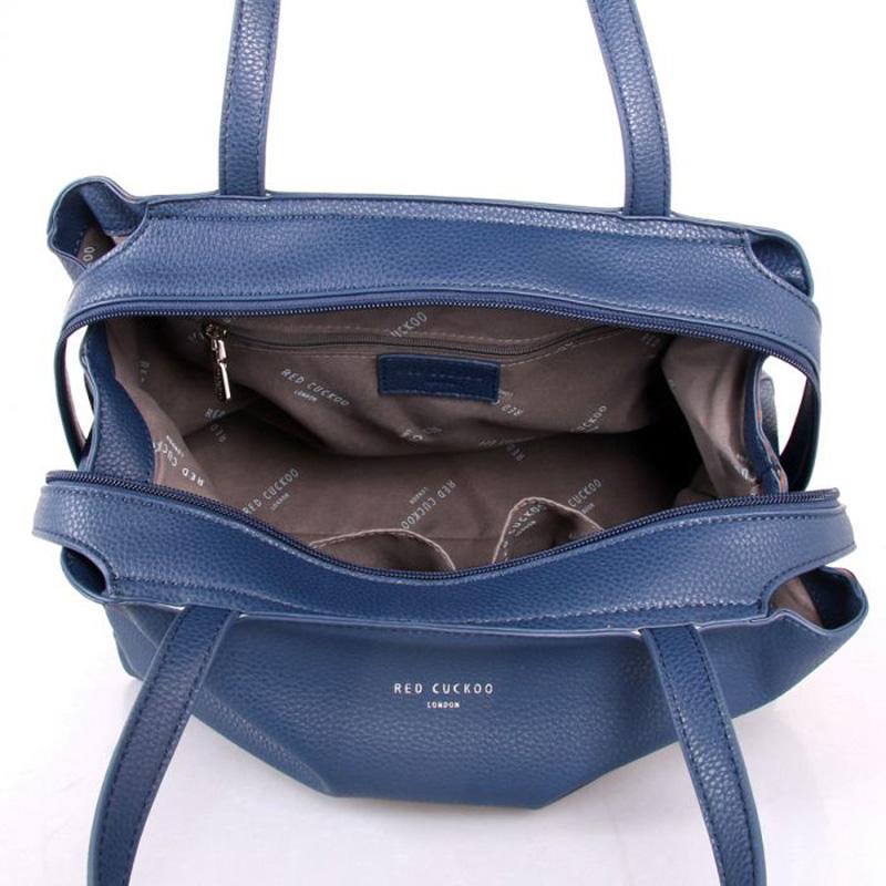 Red Cuckoo - 388 - Navy Blue Flower Detail Grab Bag Shoulder Bag - Image 3