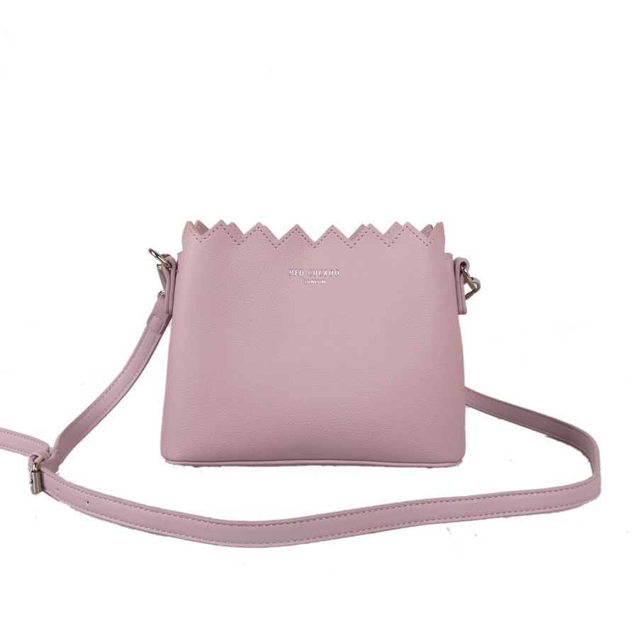 Red Cuckoo - 649 - Pink Cross Body Bag With Vertical Zig Zag Gradient Effect - Image 3