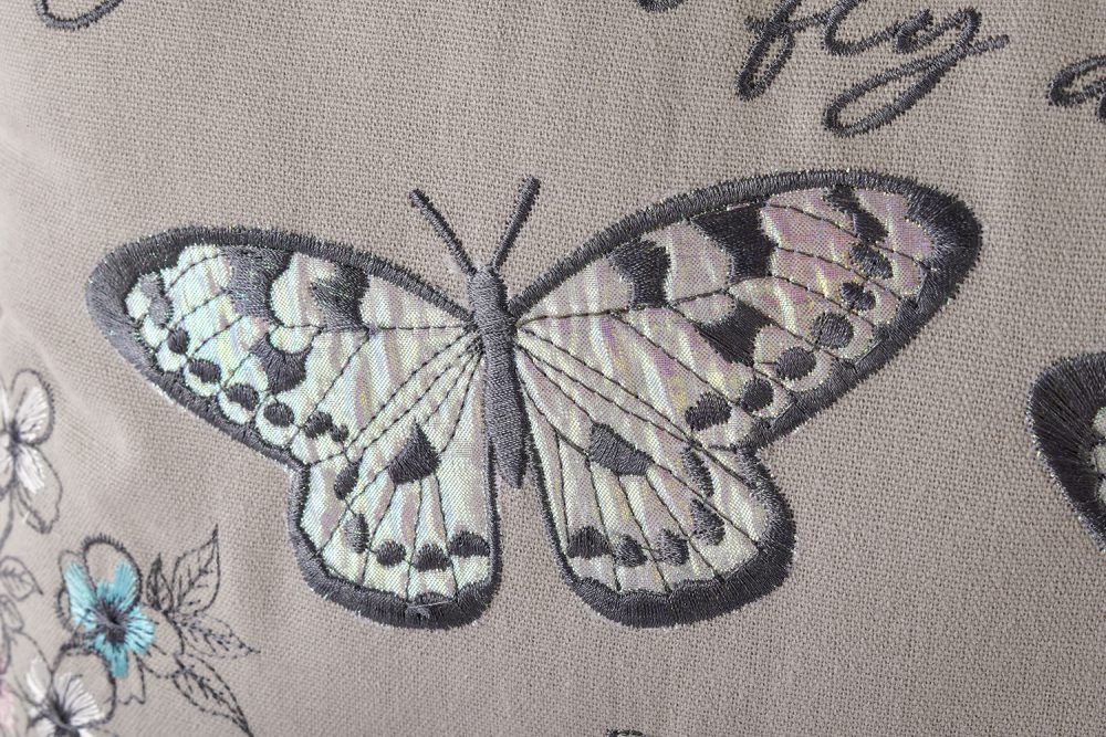 Embroidered Butterfly Cushion - Let Your Dreams Take Flight - Image 2