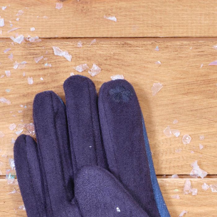 Navy Blue Highland Cow Foliage Gloves - Image 3