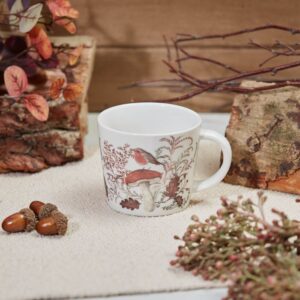 Rustic Autumnal Robin and Mushroom Mug - Langs
