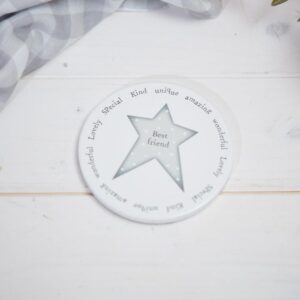 Best Friend Grey Star Ceramic Coaster - Langs