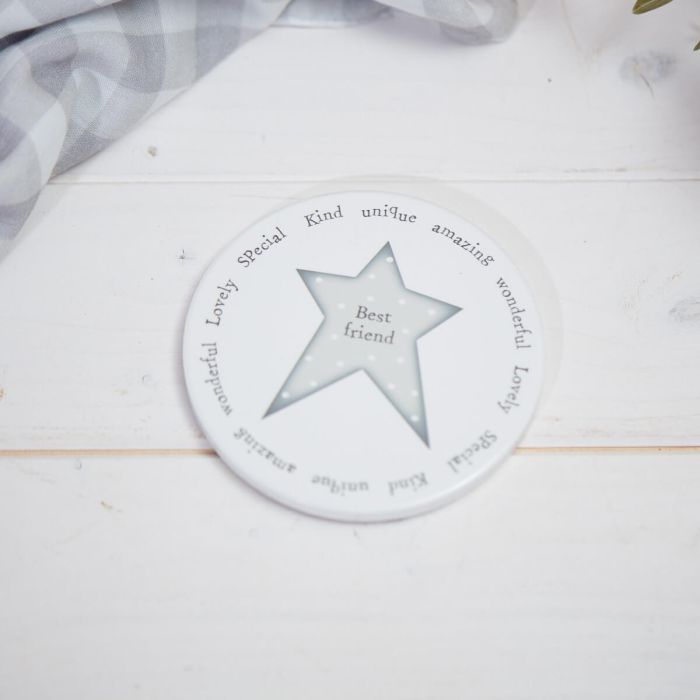Best Friend Grey Star Ceramic Coaster - Langs