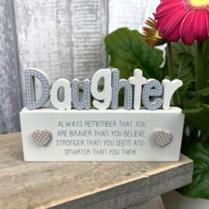 Daughter Cut Out Block Decoration