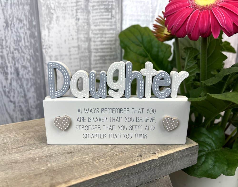 Daughter Cut Out Block Decoration