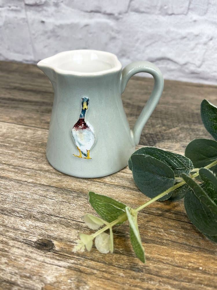 Stoneware Embossed Duck Mini Jug
