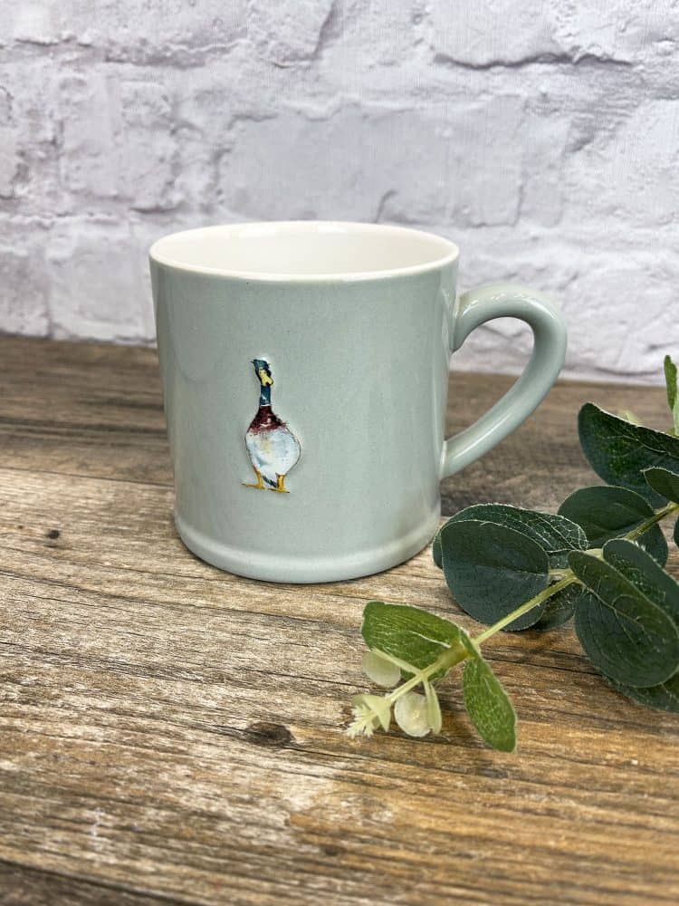 Stoneware Embossed Duck Mug