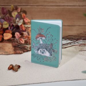 Rustic Woodland Hedgehog and Toadstool PU A5 Notebook - Langs
