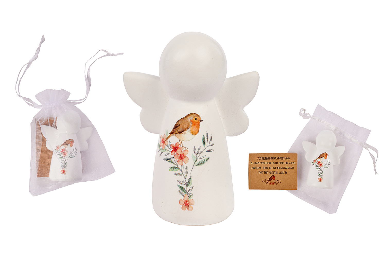 Robin Guardian Angel Figurine In Pouch