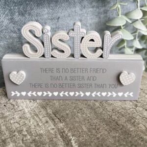 Sister Cut Out Block Decoration