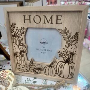 Woodland Toadstools and Pumpkins Etched Wooden Photo Frame - Langs