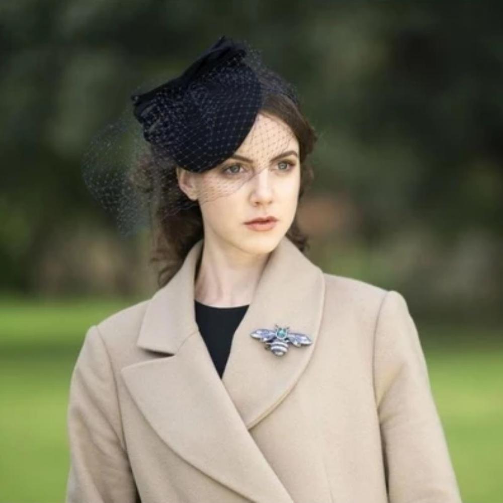 Rosie Fox Blue Crystal Bumble Bee Brooch and Hair Clip - Image 4