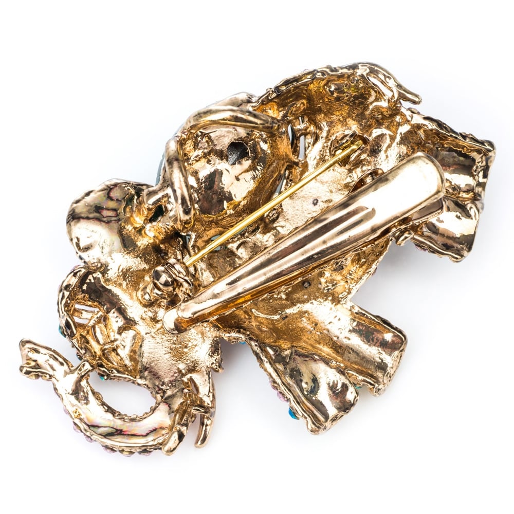 Rosie Fox Pink Crystal Elephant Brooch and Hair Clip - Image 3