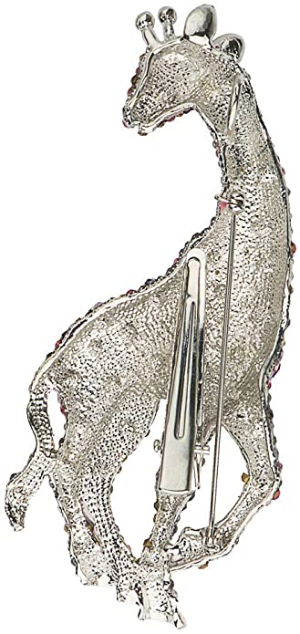 Rosie Fox Large Pink Crystal Giraffe Brooch and Hair Clip - Image 3