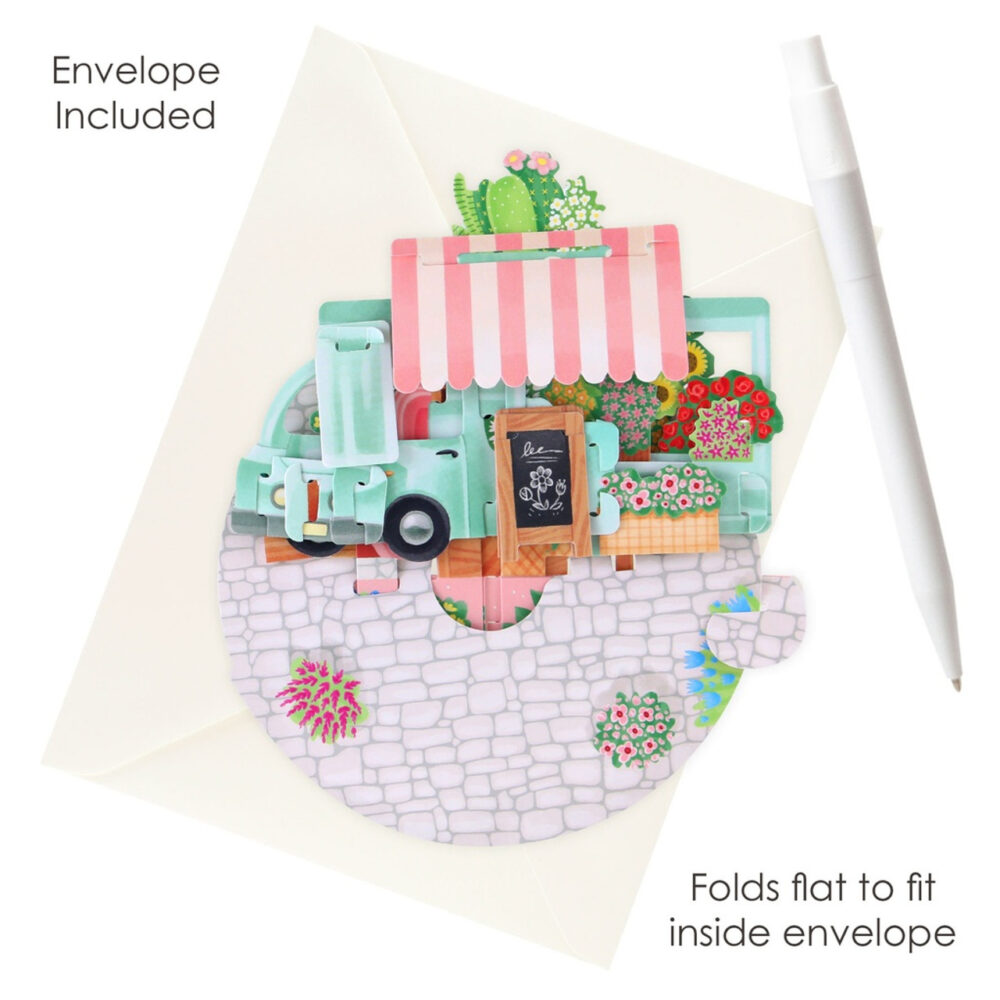 Santoro Flower Stall Pirouettes 3D Pop-Up Card - Greetings and Birthday Card - Image 4