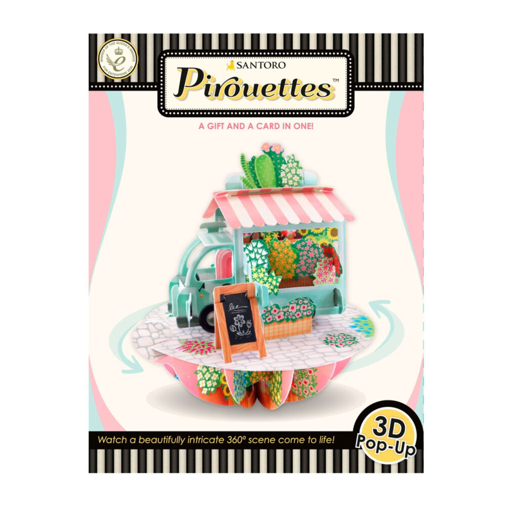 Santoro Flower Stall Pirouettes 3D Pop-Up Card - Greetings and Birthday Card - Image 6