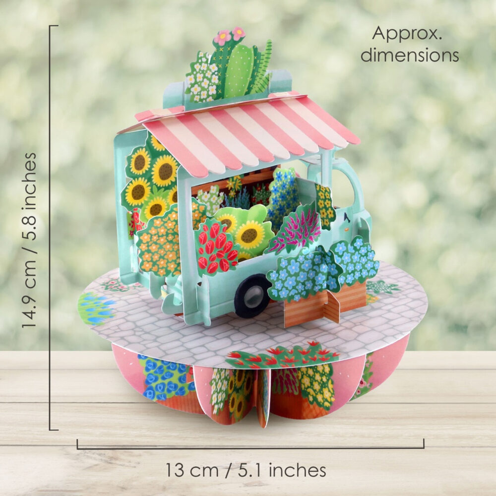 Santoro Flower Stall Pirouettes 3D Pop-Up Card - Greetings and Birthday Card - Image 3