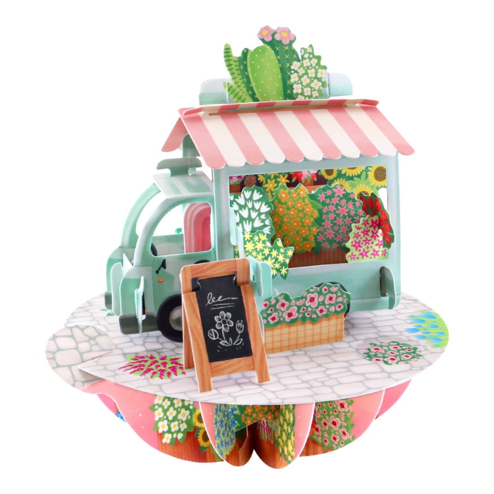 Santoro Flower Stall Pirouettes 3D Pop-Up Card - Greetings and Birthday Card