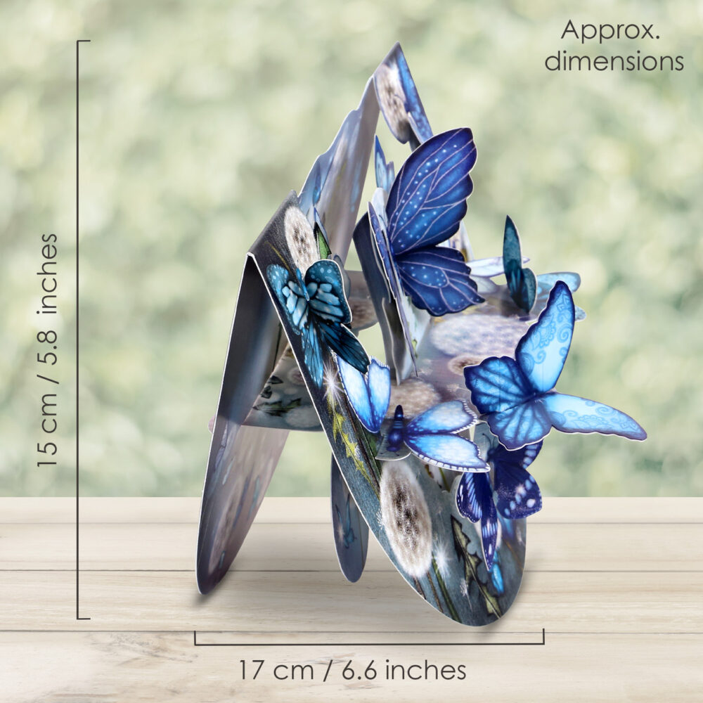 Santoro Blue Butterflies Popnrock 3D Pop-Up Card - Greetings and Birthday Card - Image 4