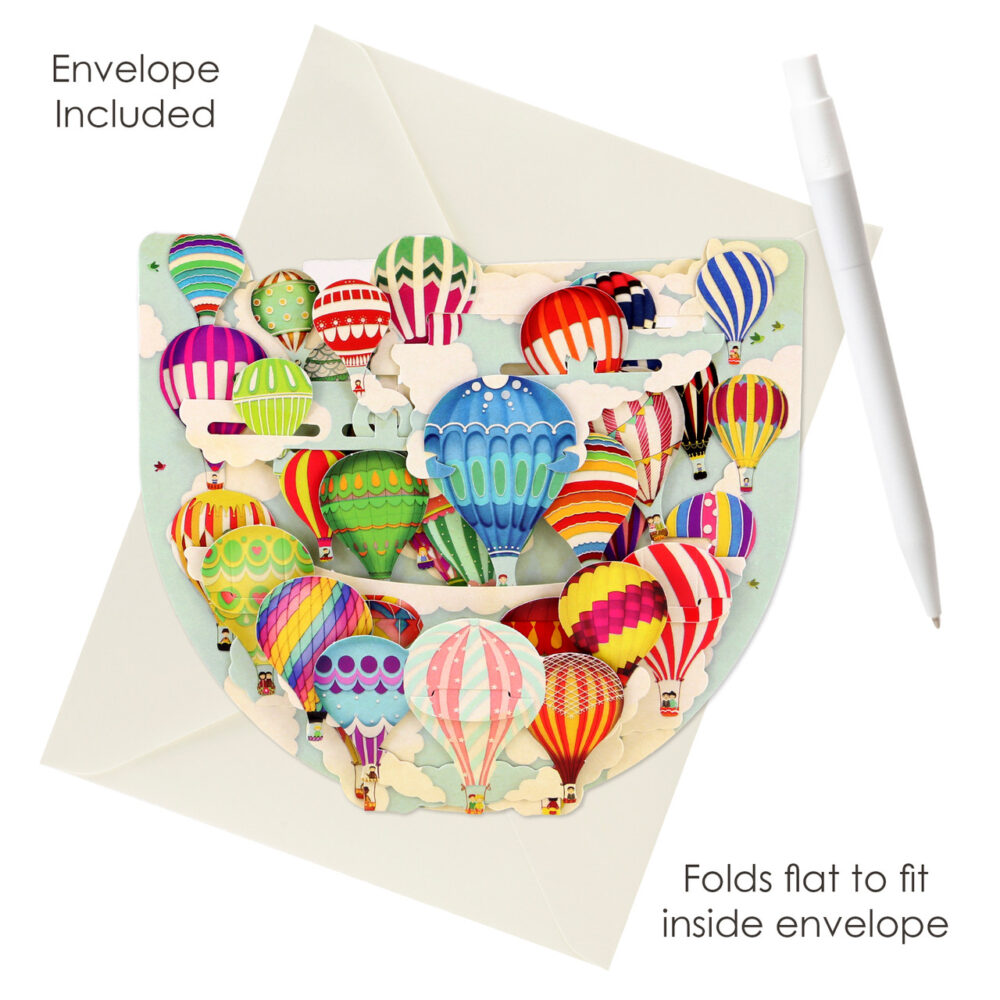 Santoro Hot Air Balloons Popnrock 3D Pop-Up Card - Greetings and Birthday Card - Image 3