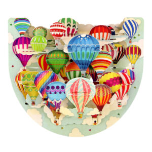 Santoro Hot Air Balloons Popnrock 3D Pop-Up Card - Greetings and Birthday Card