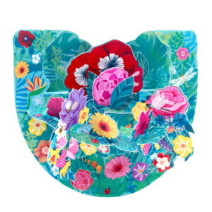 Santoro Tropical Flowers Popnrock 3D Pop-Up Card - Greetings and Birthday Card
