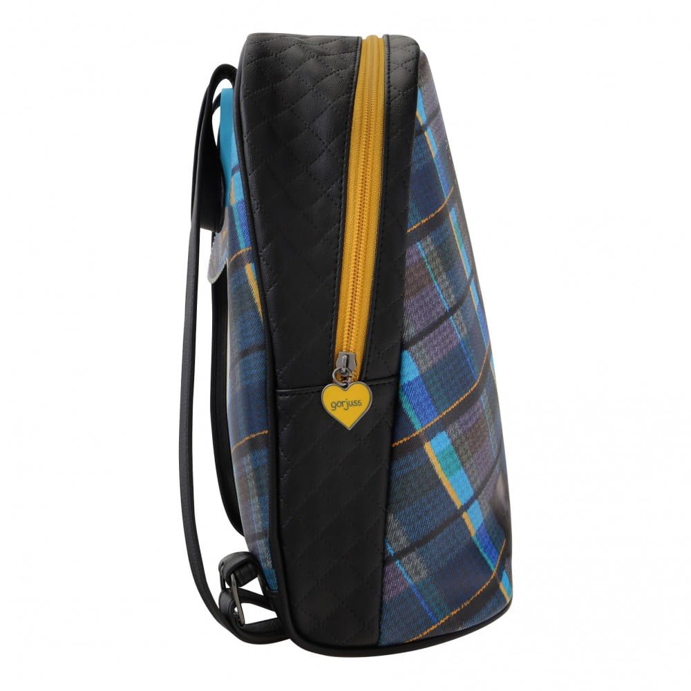Santoro Gorjuss Tartan Mini Rucksack - Ruby (Yellow) - Image 5