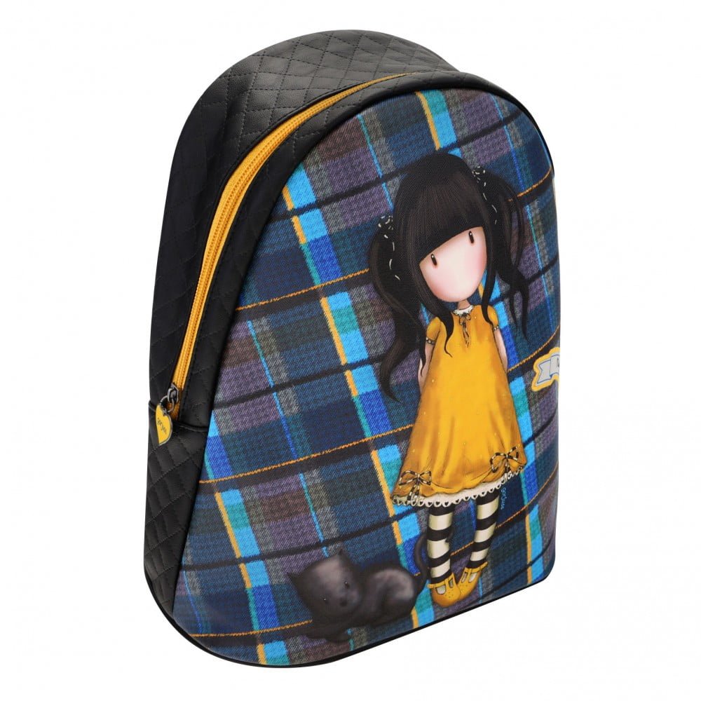 Santoro Gorjuss Tartan Mini Rucksack - Ruby (Yellow) - Image 3