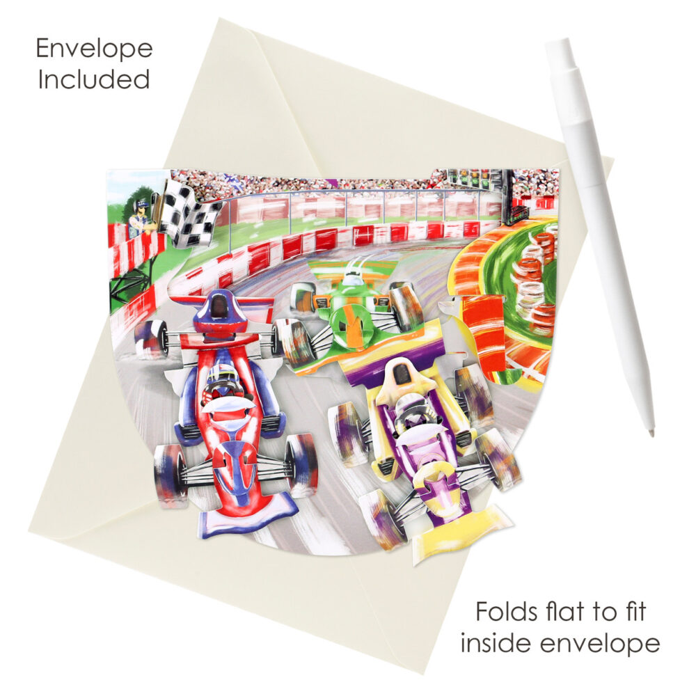 Santoro Motor Racing Popnrock 3D Pop-Up Card - Greetings and Birthday Card - Image 3