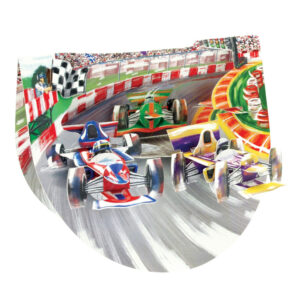 Santoro Motor Racing Popnrock 3D Pop-Up Card - Greetings and Birthday Card