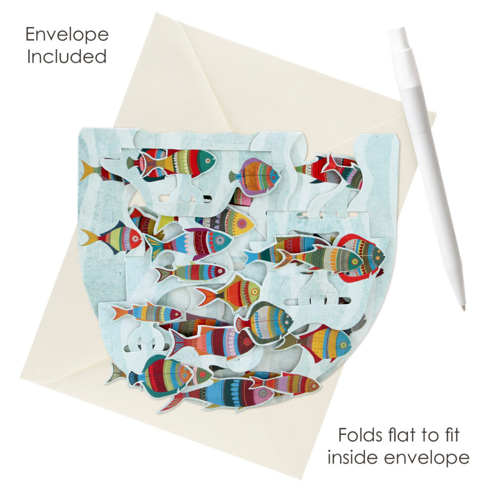 Santoro Fish Popnrock 3D Pop-Up Card - Greetings and Birthday Card - Image 3