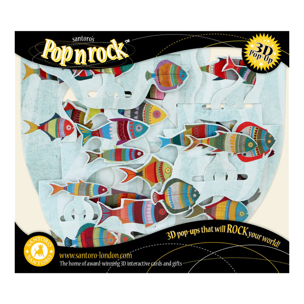 Santoro Fish Popnrock 3D Pop-Up Card - Greetings and Birthday Card - Image 6
