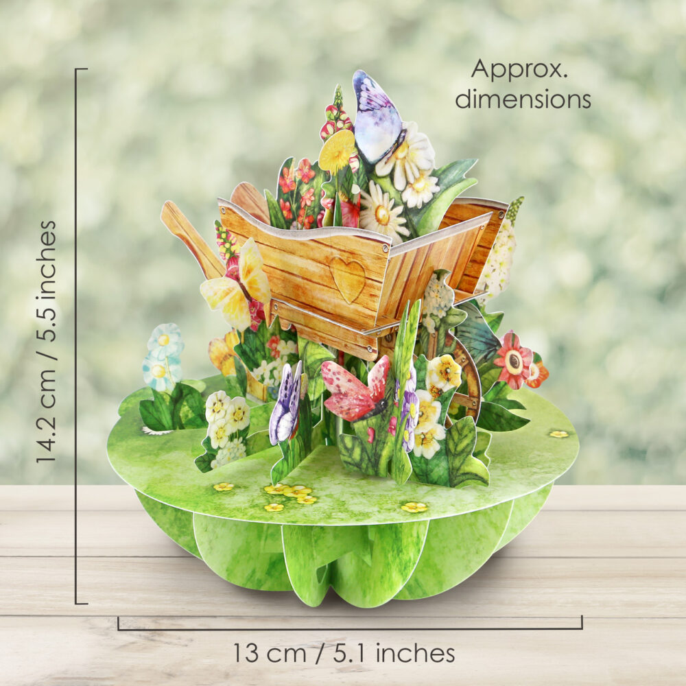 Santoro Wheelbarrow Of Flowers Pirouettes 3D Pop-Up Card - Greetings and Birthday Card - Image 6