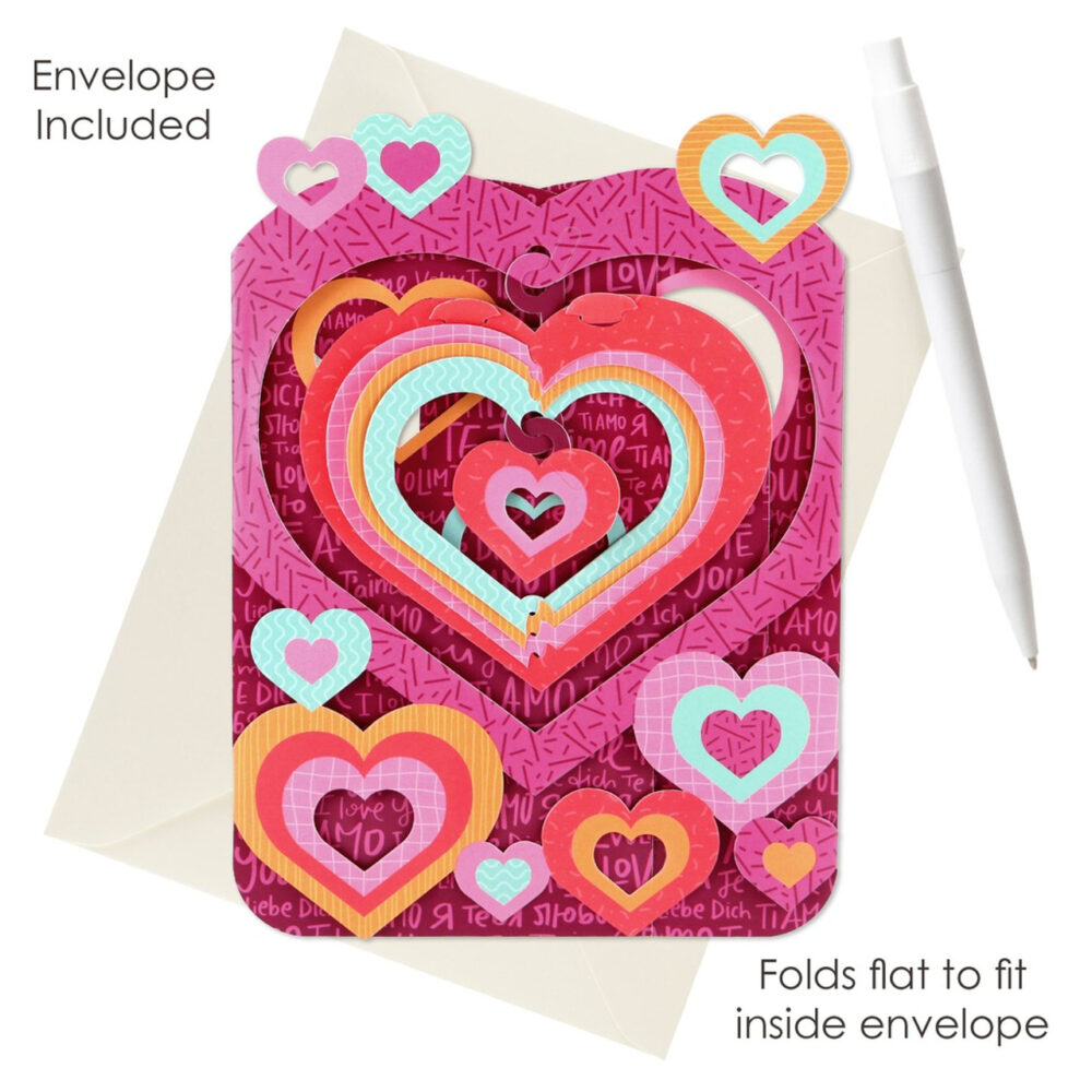 Santoro 3D Pop-Up Swing Card - Love Hearts - Greetings Card Birthday Card - Image 3