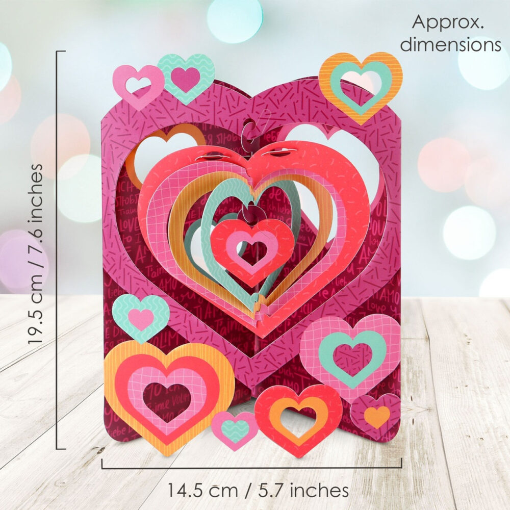 Santoro 3D Pop-Up Swing Card - Love Hearts - Greetings Card Birthday Card - Image 5