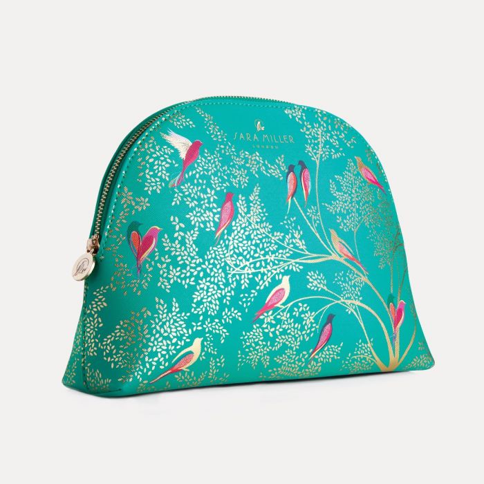 Green Birds Large Luxury Cosmetic Bag - Sara Miller London - Image 3