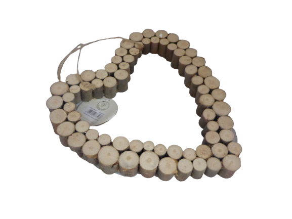 Log Slice Rustic Hanging Heart Decoration - Sass and Belle - Image 3