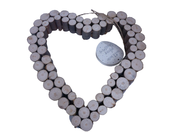 Log Slice Rustic Hanging Heart Decoration - Sass and Belle - Image 5