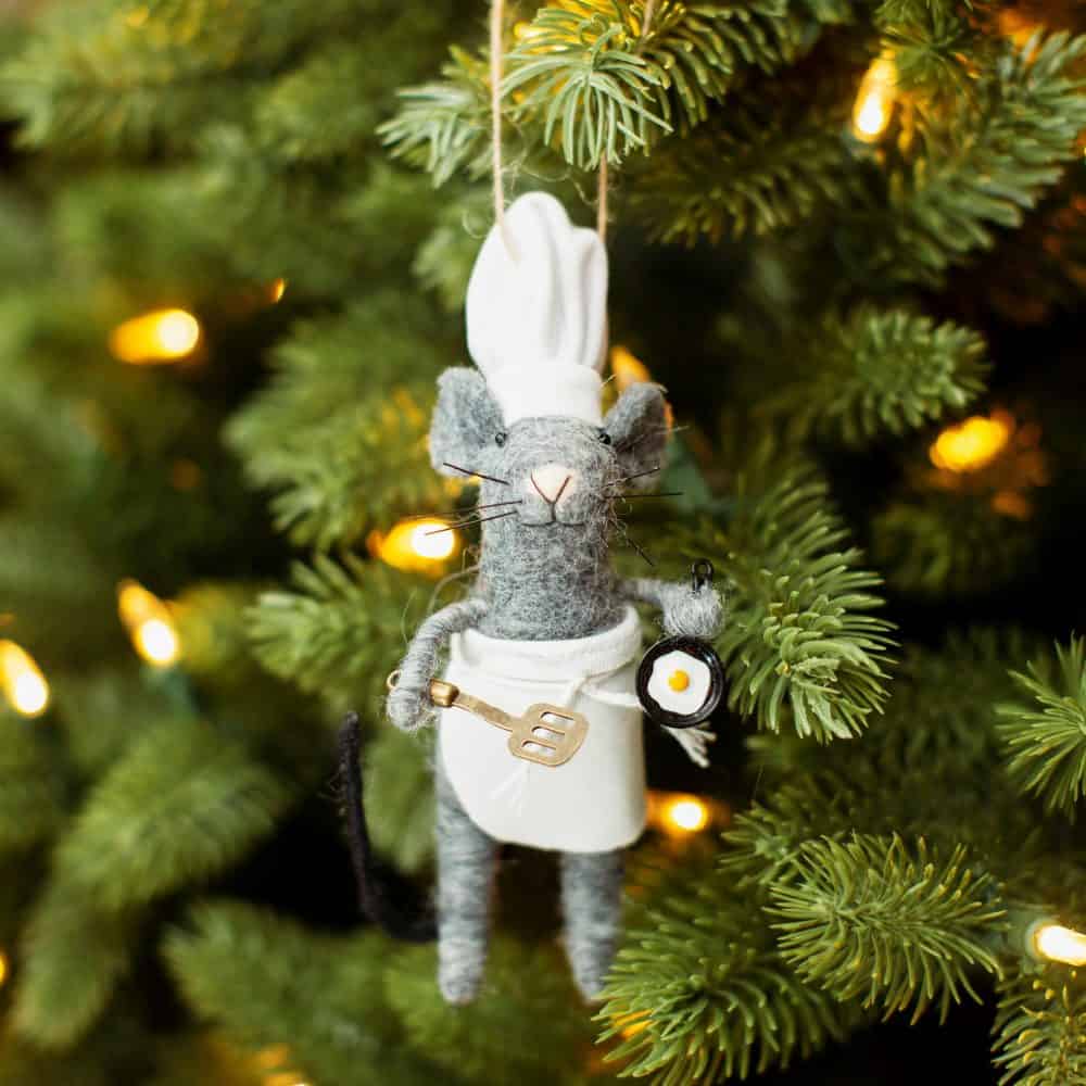 Felt Chef Mouse Hanging Decoration - Sass and Belle - Image 2