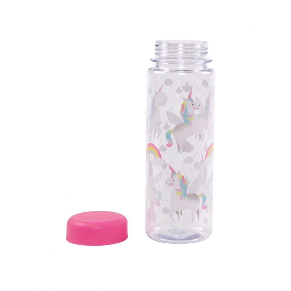 Rainbow Unicorn Clear Water Bottle - Sass and Belle - Image 2