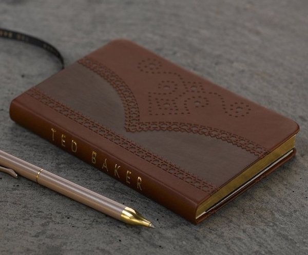 Ted Baker Small Brown Brogue Notebook - Image 2
