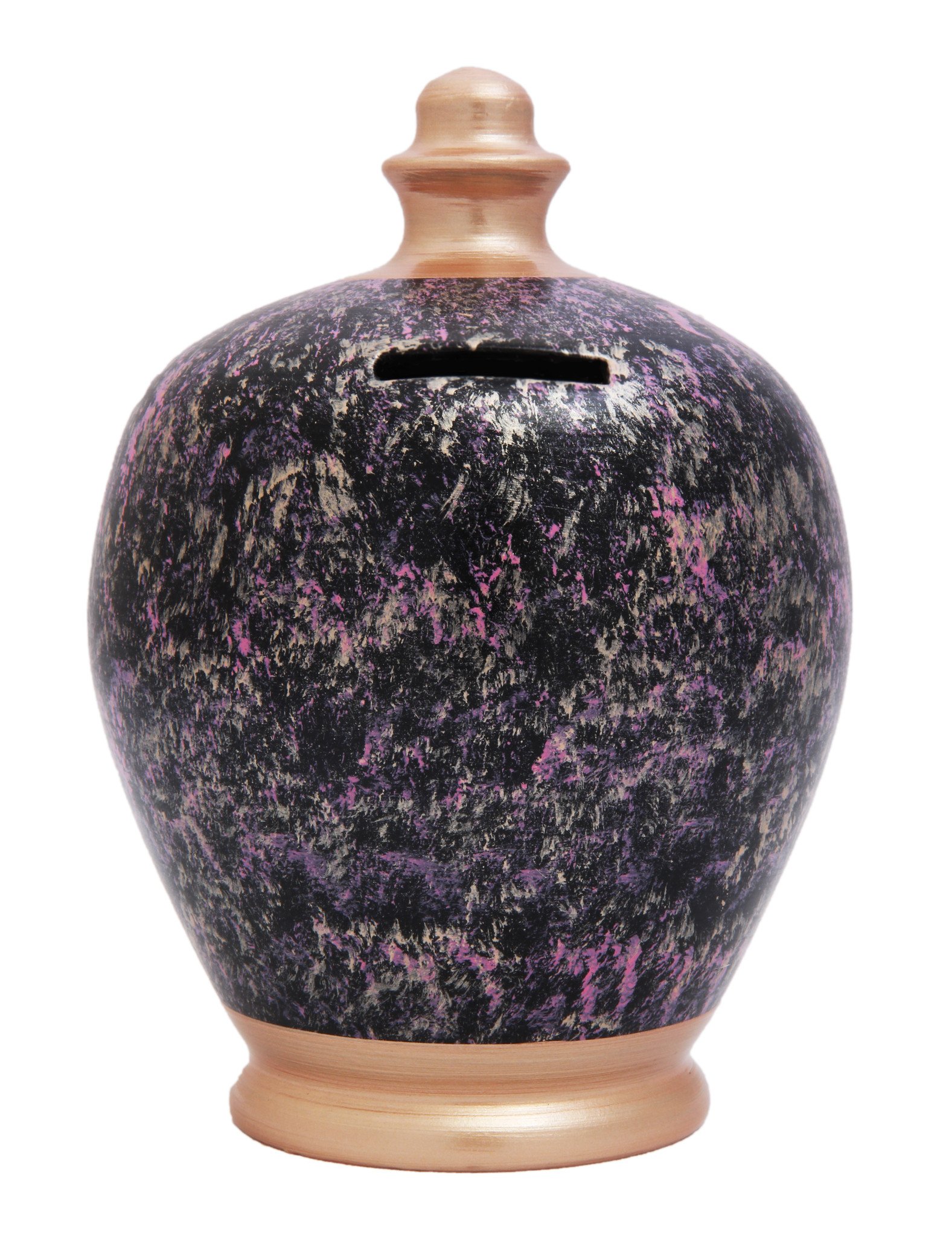 Terramundi Money Pot - Black with Rose Gold, Pink and Purple - C66