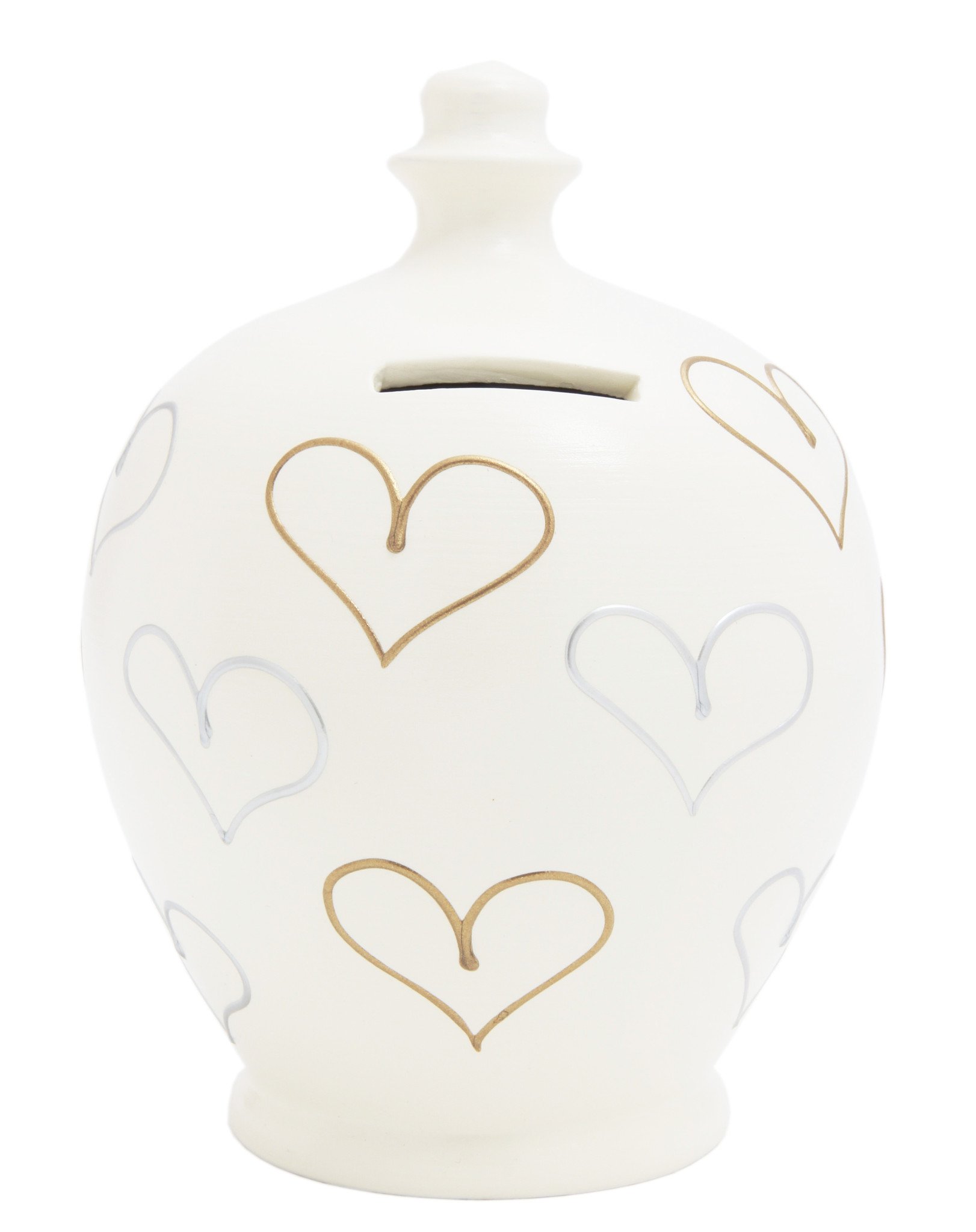 Terramundi Money Pot - Gold and Silver Multiple Hearts - L17