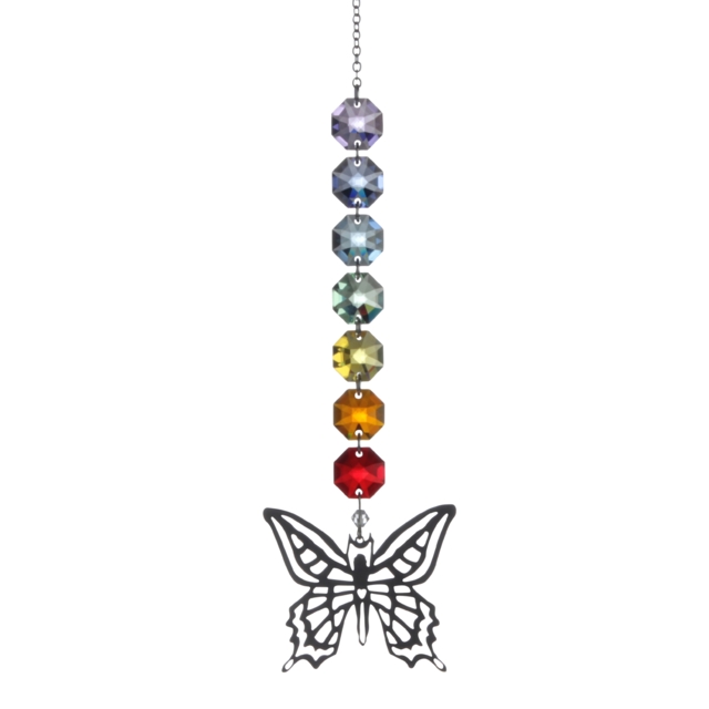 Crystal Radiance - Metal Butterfly Swarovski Crystal Rainbow Maker Sun Catcher