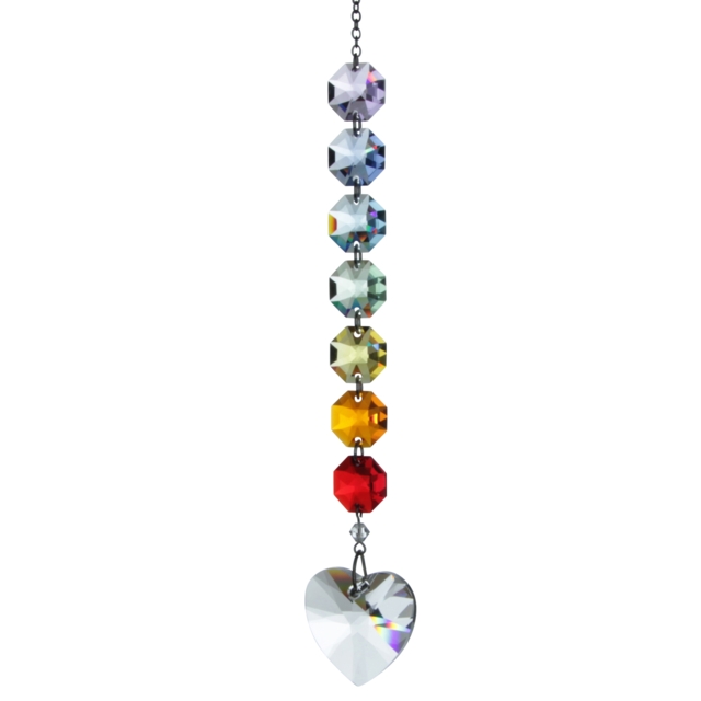 Crystal Radiance - Swarovski Crystal Heart Rainbow Maker Sun Catcher