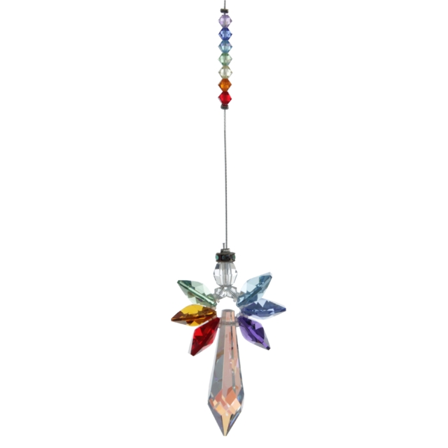 Radiant Guardian Angel Chakra Swarovski Crystal Rainbow Maker Hanging Suncatcher