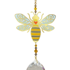 Crystal Wonders Bee Autumn Gold Hanging Swarovski Crystal Suncatcher Rainbow Maker